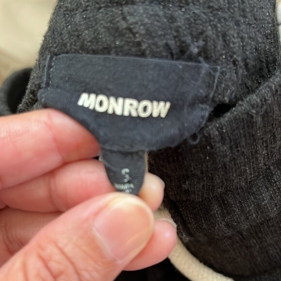 MONROW Vintage Sweatpants Black w Light Gray Side Stripe Joggers Pants Sz S - Picture 8 of 10